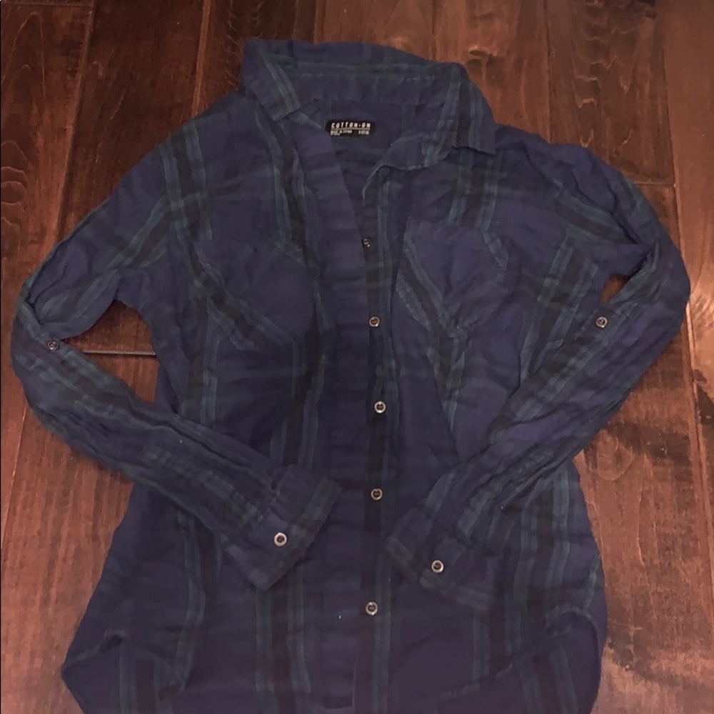 Blue and green flannel